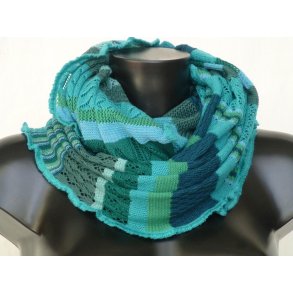 Halsedisse i bl�d merino uld m�nsterstrik pebermynte (lagunegr�n)